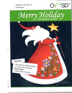 Merry Holiday OESD #80116 Acolchado Multiformato Diseños CD Bordado Colección - Imagen 1 de 16