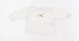 Magnolia Baby White Cotton Blend T-Shirt Size 0-3 Months - Picture 1 of 12