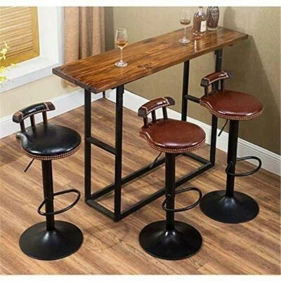 2er Barhocker Set Vintage Barstuhl mit Rücklehne Kunstleder Tresenhocker Drehbar - Bild 1 von 4