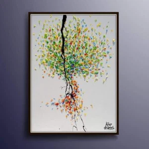 Tree 30" Original oil painting on canvas, Luxury thick layers tree of Life - Picture 1 of 6