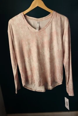 RBX Active Women’s Ultra Soft Pink and white Tie-Dye Long Sleeve Shirt Sz M  NWT - Image 1 of 4