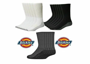 1- 12 Pairs DICKIES Mens Industrial Crew Boot Work Socks Thick Heavy Duty 6-11 - Picture 1 of 32