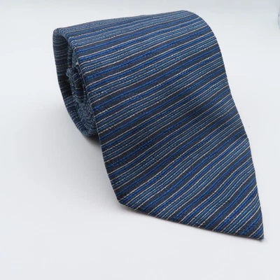 Valentino Cravatte Tie Silk Purple Blue Silver Striped 3.75" Wide 58" Long Italy - Image 1 of 4