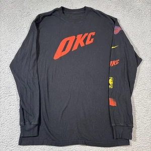Nike Hombre Talla M NBA OKC Thunder Negro Manga Larga City Calce Suelto - Imagen 1 de 6