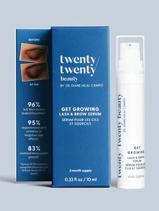 Twenty/Twenty Beauty Get Growing Lash & Brow Serum 0,33 oz 10 ml volle Größe Neu im Karton - Bild 1 von 2