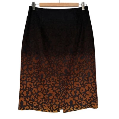 Falda Midi Classiques Entier Estampado Leopardo Negra Marrón Talla 8 Oficina Foto 1 de 4