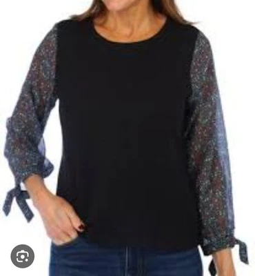 Blusa Nicole Miller New York Negra Estilo NT0771 Talla L (1) XL (1) Manga Larga Foto 1 de 4