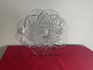 EAPG Bryce Higbee & Company ANONA; Twin Teardrops Plate 11.25" c. 1904 - Picture 1 of 6
