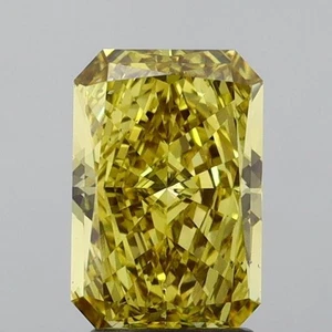 2.50Ct Radiant Cut Vivid Yellow Lab Diamond VS2 IGI Certified Engagement Stone - Picture 1 of 11