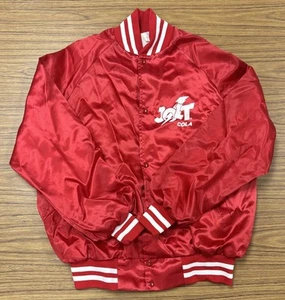JOLT COLA Vintage Westark Bomber Jacket Red Satin Nylon Made In USA Size XL - Picture 1 of 7