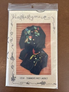 SUMMERS PAST JACKET Pattern By Needlethyme Designs Size S-M-L Uncut - Picture 1 of 2