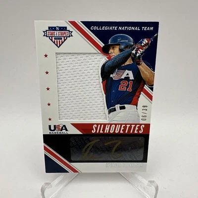Spencer Torkelson 2020 Panini USA Stars & Stripes Silhouettes Auto Jersey 6/39 - Image 1 of 2