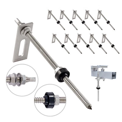 10x NuaSol Stockschraube mit Adapterblech M10 x 200mm aus Edelstahl PV 0% MwSt