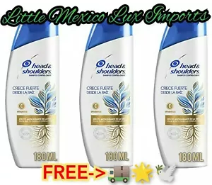Tres Shampoos Head & Shoulders Crece Fuerte Desde la Raíz 180ml - Picture 1 of 6