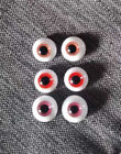 Lots 3 pair of 10mm flatback  iris Glass BJD Eyes( Red Pink Puple)