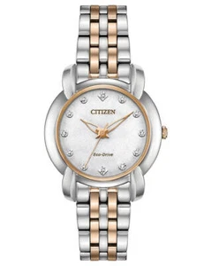 Citizen Jolie EM0716-58A Ladies 30mm White Dial Watch MSRP $450 - Picture 1 of 3