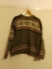Vintage Fjord Fashion Nordic Pure Wool Fair Isle Jumper 48 M A.S Everfoss Norway