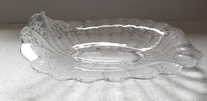 Fenton Art Glass Ming Clear Satin Etched Centerpiece Bowl 1930s - Picture 1 of 7