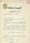 Stary dokument 1877 - Świadectwo końcowe ze znakiem opłat 50 fenigów Bawaria