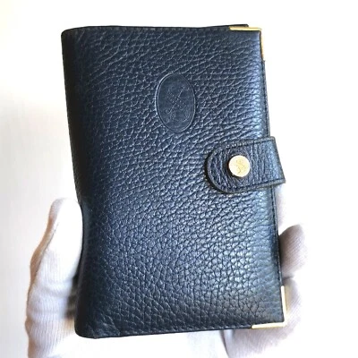 portafogli agenda SENATO porta documento wallet pelle blu vintage rubrica oro - Imagen 1 de 4