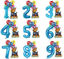 Paw Patrol Chase Marshall Rubble Birthday Party Latex Balloons Number Decoration