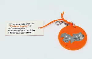 Keyring FEDELE AMICO Round Orange Cat Design No Box - Picture 1 of 3