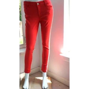 Skinny Girl Jeans 27/4 Red With Silver Stripe On Side - Picture 1 of 8