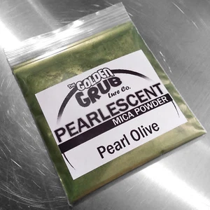 NEW 1 OZ. PEARL OLIVE GREEN Pearlescent Mica Powder Fishing Lure Plastisol Color - Picture 1 of 4
