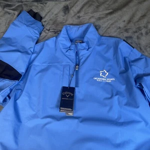 Callaway Weather Series 1/4 Zip Blue Pullover Jacket XL Wind Water Resistant NWT - Picture 1 of 15
