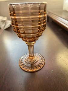 Block Optic Pink Depression Glass 4.5 Inch Wine By Hocking Glass 1929 - Picture 1 of 3