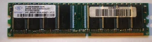 RAM DDR 256 MB PC-2700U non-ECC 333MHz CL2.5 NANYA NT256D64S88B1G-6K - Picture 1 of 2