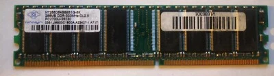 RAM DDR 256 MB PC-2700U non-ECC 333MHz CL2.5 NANYA NT256D64S88B1G-6K - Image 1 of 2