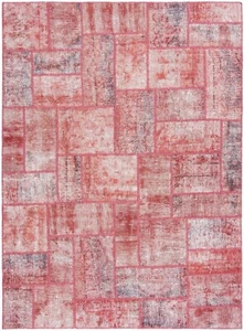 Alfombra persa patchwork anudada a mano 206x149 cm-oriente, alfombra, alfombra, vintage, rojo - Imagen 1 de 6