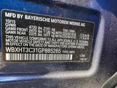 Used Automatic Transmission Assembly fits: 2016 Bmw X1 AT 2.0L AWD Grade A - Image 1 of 4