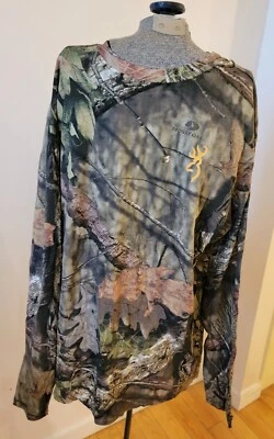 NWT Browning Wasatch Long Sleeve T-Shirt Mossy Oak Country Camouflage, Size L - Image 1 of 4