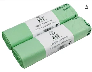 20 x 140L Compostable Bag EN13432 - 140 Litre Compost Wheelie Bin Liners Bags - Picture 1 of 5