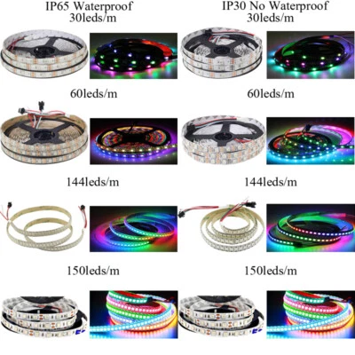 5V WS2812B 5050 RGB LED Strip WS2812 IC 30 60 144 150 300 Led Individual Address - Image 1 of 4