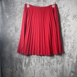 Calvin Klein Womens Skirt Size 8 Red A-Line Midi Pleated - Picture 1 of 7