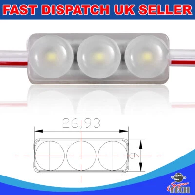 50x 3 Chip mini LED Injection module 2835SMD 0.7W 12V DC 65lm Per Chip CoolWhite - Image 1 of 4