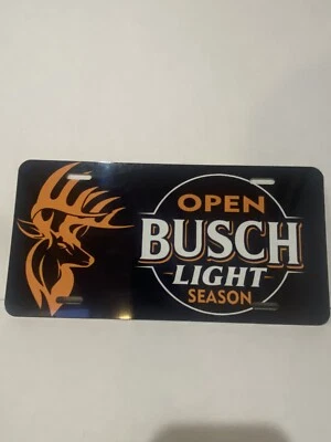 Busch Light Beer License plate Deer Logo Anheuser Busch Budweiser Dear Man Cave - Image 1 of 4