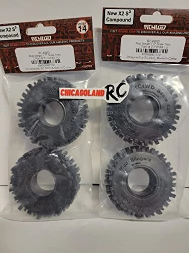 4 RC 4WD Z-T0199 Mud Slinger 1.0 Scale Tires SCX24 AXIAL 1/24 - Image 1 of 1