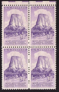 Scott #1084 Devils Tower Block of 4 Stamps - MNH - Picture 1 of 1