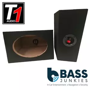 T1 Audio T1-6x9 Pair 6x9 Car Speakers Box Bass Enclosure 15mm MDF BLACK Carpet - Picture 1 of 6