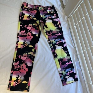 Justice Jeans Girls 8 Premium Black Neon Multi Color - Picture 1 of 14