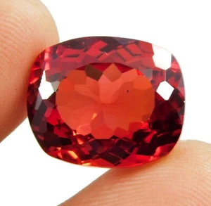 Certified 16.70 Ct Natural Mandarin Orange Peach Garnet Cushion Loose Gemstone - Picture 1 of 7