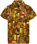 Funky Hawaiian Shirt Beer Bottle Brown