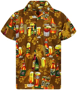 Funky Hawaiian Shirt Beer Bottle Brown - Bild 1 von 7