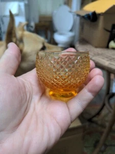 Empoli Italian Diamond Print Amber Shot Glasses Set of 5 - Picture 1 of 4