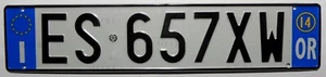 Nummernschild Europa Italien/Euroschild, OR = Oristano, hinteres Schild. 2014. - Bild 1 von 1