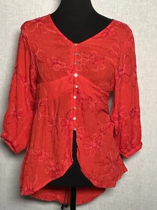 Fig And Flower Women Red Blouse - Picture 1 of 12